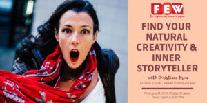 Find Your Natural Creativity & Inner Storyteller event mage with Christiane Brew headshot